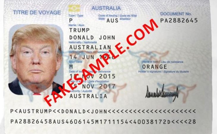 fake passport PSD template Image